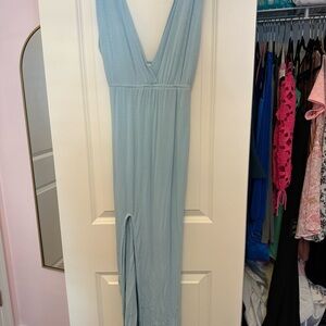 Elegant Blue Sleeveless Dress